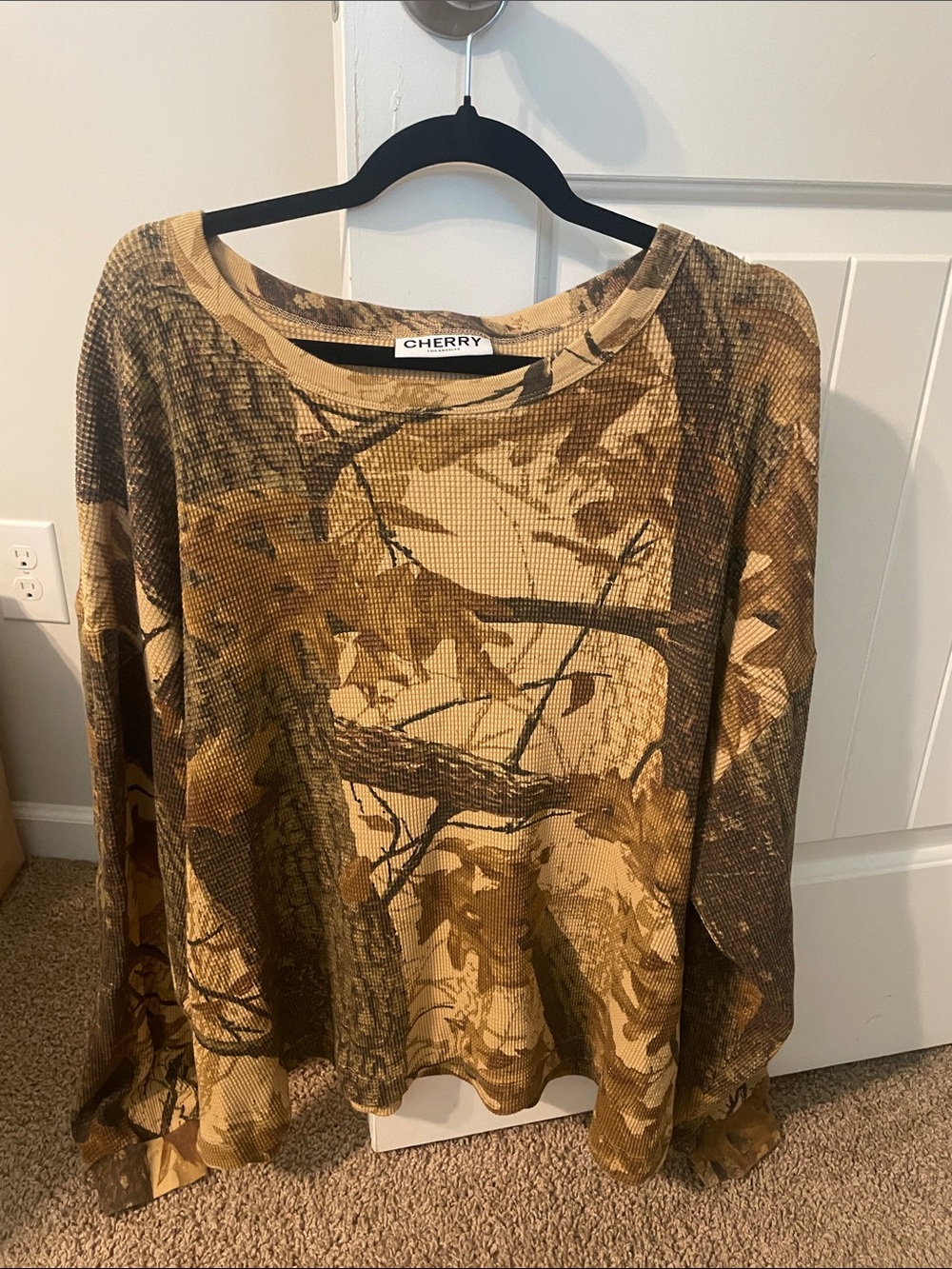 Cherry LA Men's Camouflage Crew Neck Shirt - Brown/Tan